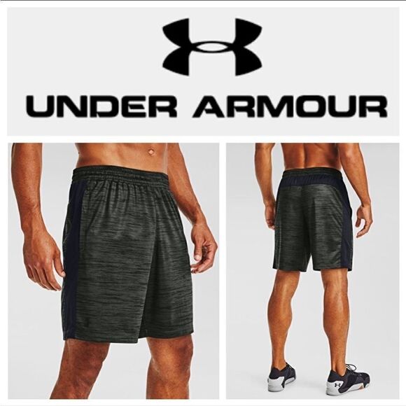 Under Armour Shorts Fitted Heatgear Twist Small Black Gray Activewear - Picture 1 of 9